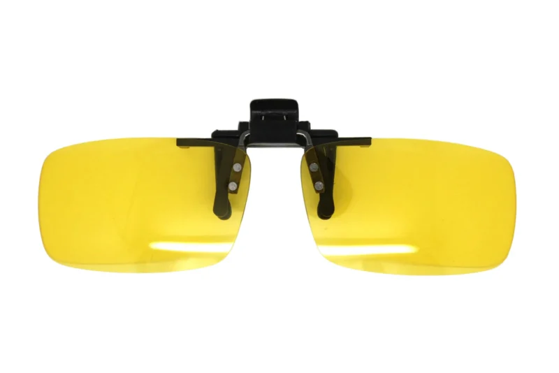 Easy Clip on Flip up Sunglasses with UV400 Polycarbonate Polarized Yellow Lenses