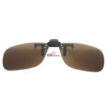 Polarized Clip on Flip up Plastic Sunglasses, Rectangle, Polarized Brown Lenses