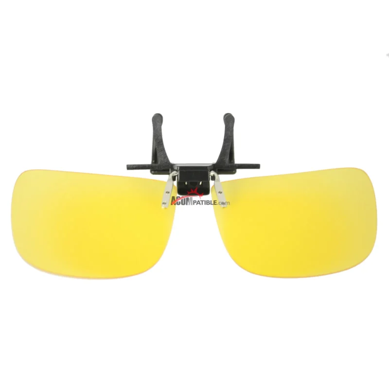 100% Polycarbonate UV400 Clip on Flip up Canary Yellow Enhancing Driving Polarized Glasses Lenses - Image 3