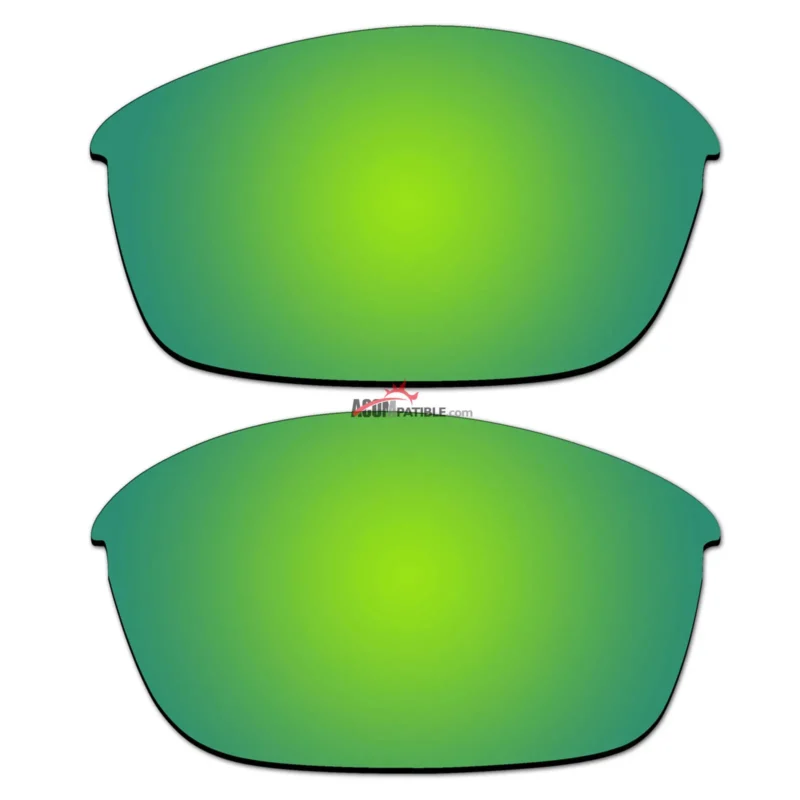 Replacement Polarized Lenses for Oakley Flak Jacket (Emerald Green Mirror) - Image 2