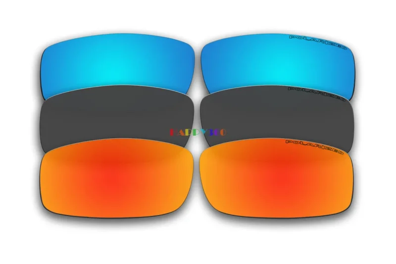 Polarized Replacement Sunglasses Lenses for Spy Optics Cooper 3 Pair Combo (Fire Red Mirror, Black,Ice Blue Mirror)