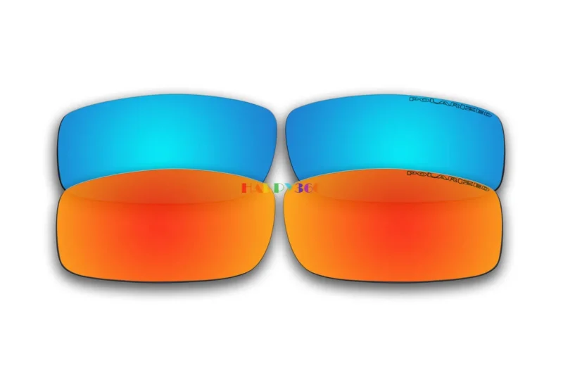 Polarized Replacement Sunglasses Lenses for Spy Optics Cooper 2 Pair Combo (Ice Blue Mirror, Fire Red Mirror)