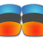 Polarized Replacement Sunglasses Lenses for Spy Optics Cooper XL 3 Pair Combo (Fire Red Mirror, Black, Ice Blue Mirror)