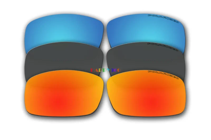 Polarized Replacement Sunglasses Lenses for Spy Optics Cooper XL 3 Pair Combo (Fire Red Mirror, Black, Ice Blue Mirror)