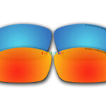 Polarized Replacement Sunglasses Lenses for Spy Optics Cooper XL 2 Pair Combo (Ice Blue Mirror, Fire Red Mirror)