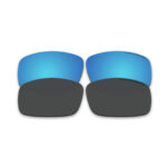 Polarized Replacement Sunglasses Lenses for Spy Optics Cooper XL 2 Pair Combo (Ice Blue Mirror, Black)
