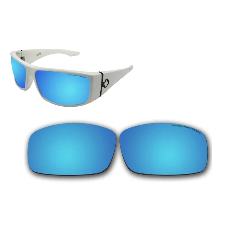 Polarized Replacement Sunglasses Lenses for Spy Optics Cooper XL 2 Pair Combo (Ice Blue Mirror, Black) - Image 4