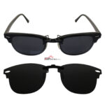 Custom Polarized Metal Clip on Sunglasses For RayBan CLUBMASTER RB5154 49x21 5154 (Black Color)