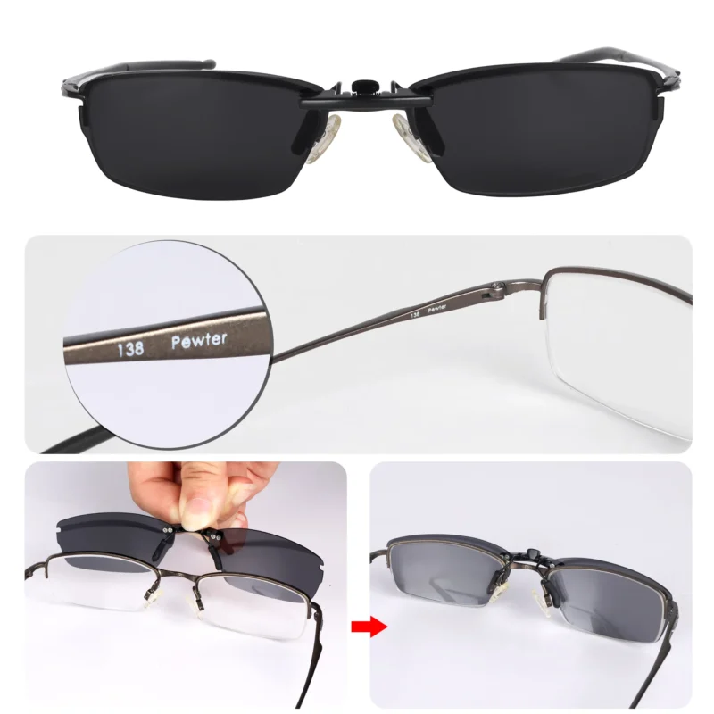 Custom Polarized Clip on Replacement Sunglasses For Oakley JACKKNIFE 4.0 51x19 (Black Color) - Image 4