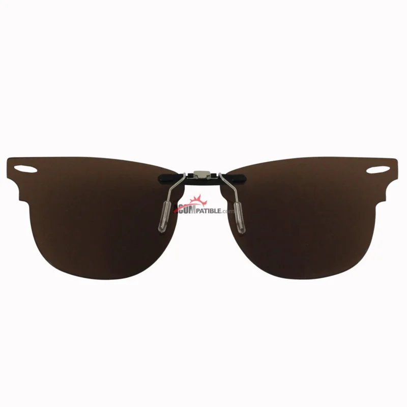 Custom Polarized Clip on Sunglasses For RayBan CLUBMASTER RB3016 (RX3016) 51x21 (Bronze Brown, Black,Yellow) - Image 2