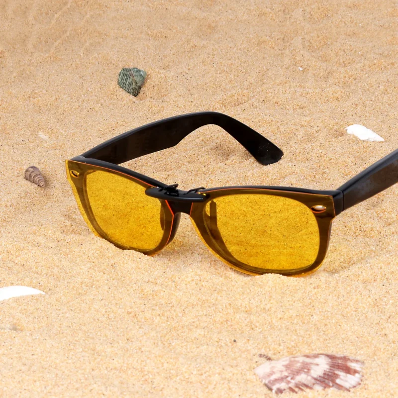 Custom Polarized Clip on Sunglasses For RayBan NEW WAYFARER RB5184 (RX5184) 50x18 (Yellow)-Night VIsion - Image 5