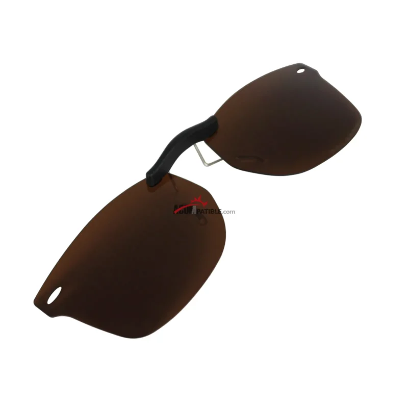 Custom Polarized Clip On Sunglasses For RayBan RB5228 (55mm) 55-17-140 55x17 (Bronze Brown) - Image 2