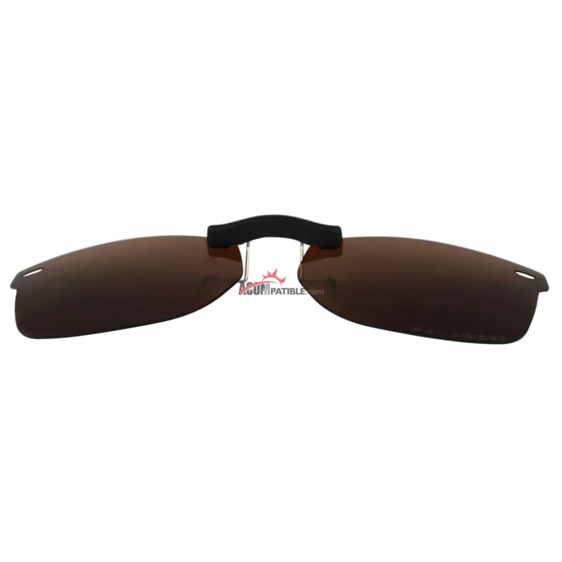 Custom Polarized Clip On Sunglasses For RayBan RB5228 (55mm) 55-17-140 55x17 (Bronze Brown) - Image 4