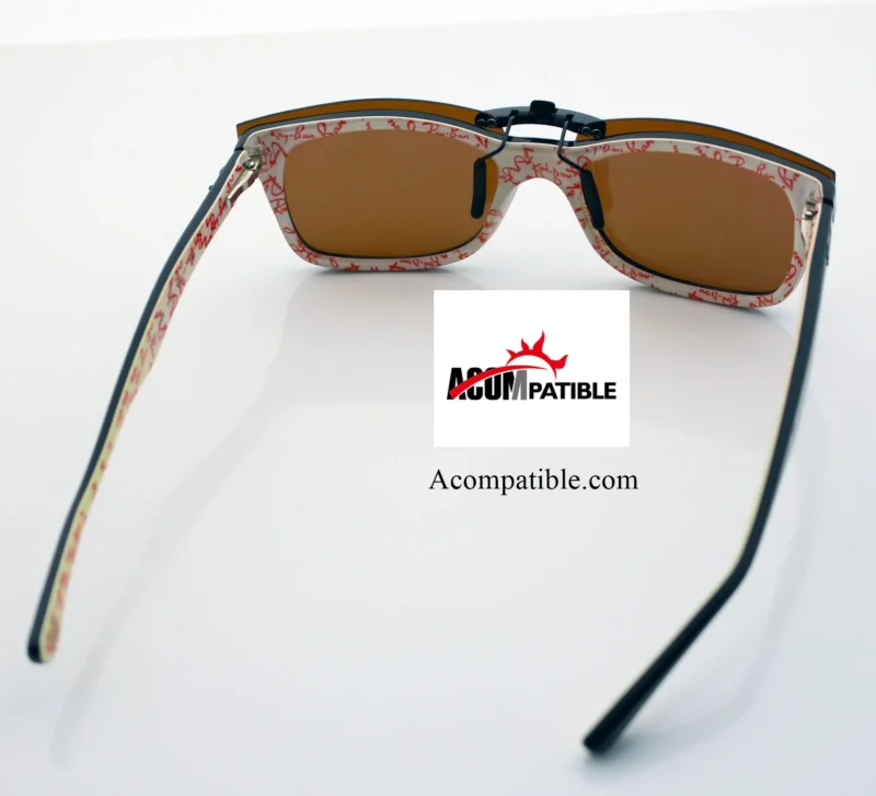 Custom Polarized Clip On Sunglasses For RAYBAN RB5228 (RX5228) 50-17-140 50X17 (Bronze Brown) - Image 4