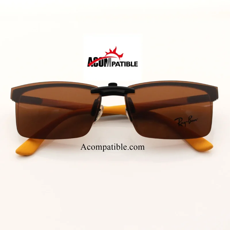 Custom Polarized Clip On Sunglasses For RayBan RB8411 (RX8411) 54-17-140  54x17 (Bronze Brown) - Image 3