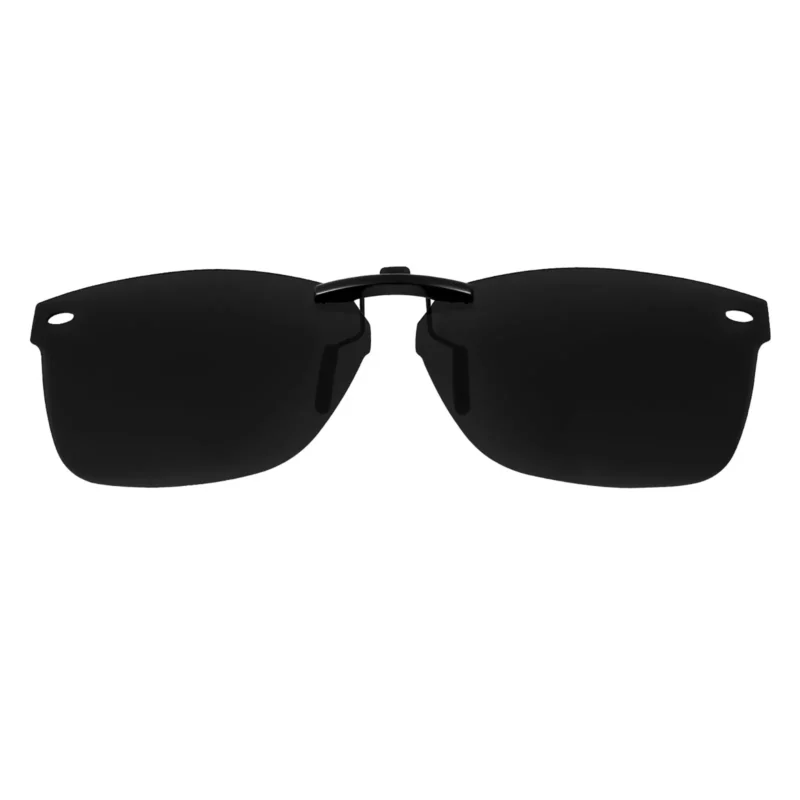 Custom Polarized Clip On Sunglasses For RayBan RB5228 (RX5228) 53-17-140 53x17 (Black Color Lenses)