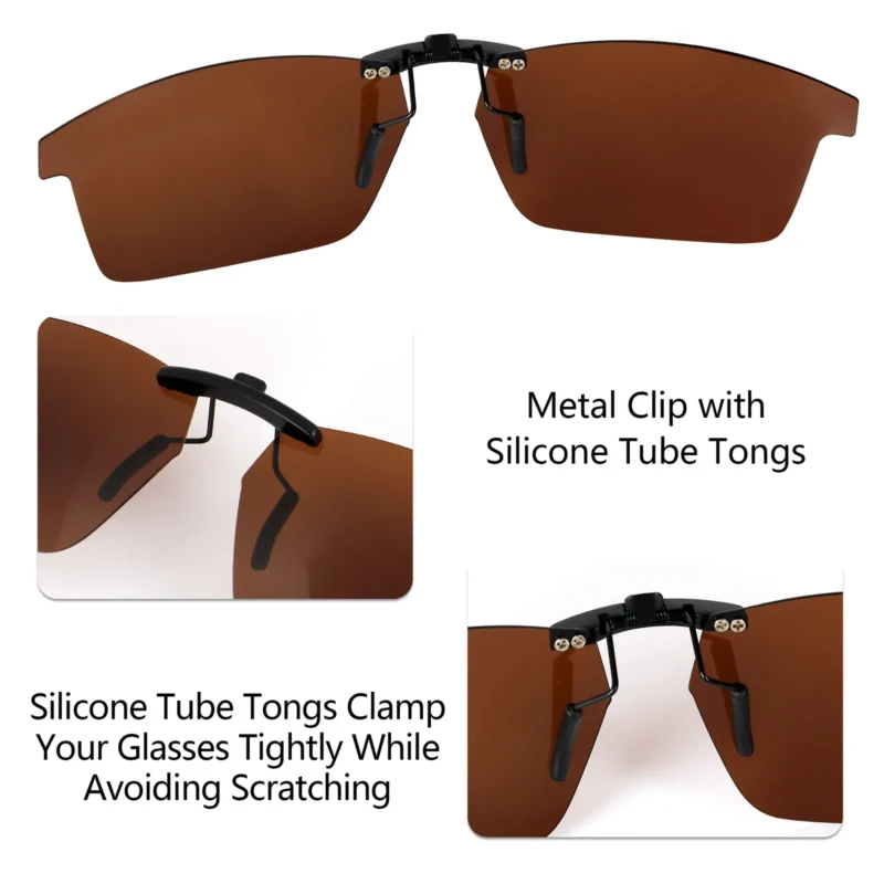 Custom Polarized Clip On Replacement Sunglasses For Oakley Pitchman (53) OX8050 53-18-140 (Bronze Brown) - Image 4