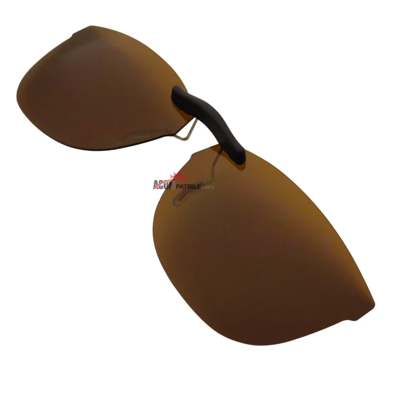 Custom Polarized Clip On Sunglasses For RayBan RB7024 (54mm) 54-16-145 54x16 (Bronze Brown) - Image 2