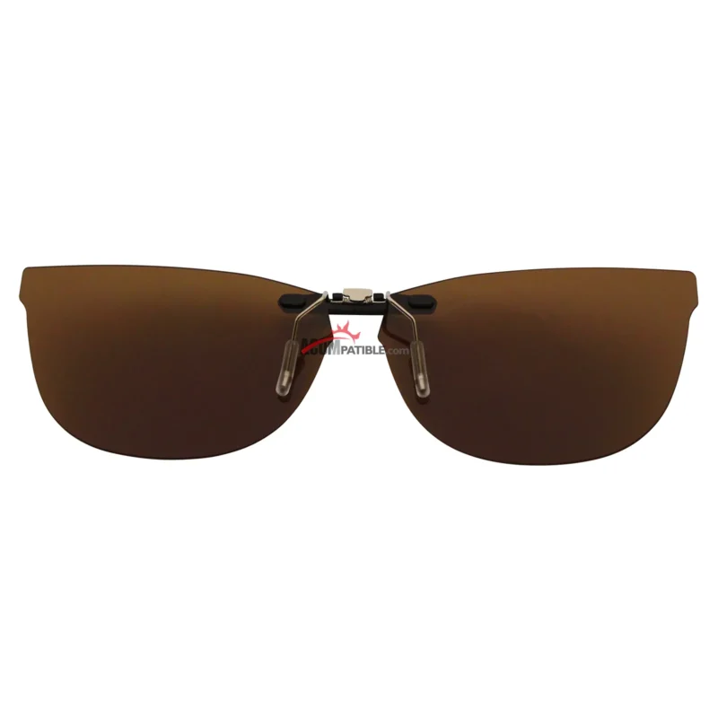 Custom Polarized Clip On Sunglasses For RayBan RB7024 (54mm) 54-16-145 54x16 (Bronze Brown) - Image 3