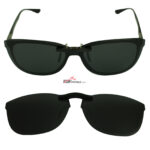 Custom Polarized Clip On Sunglasses For RayBan RB7024 (56mm) 56-16-145 56x16 (Black Color)