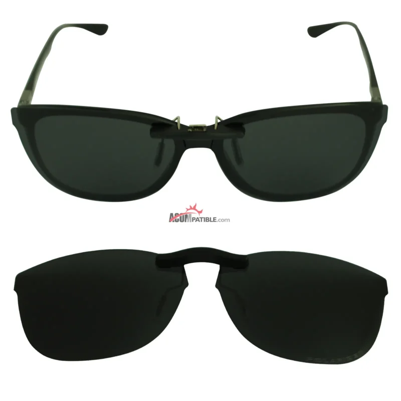 Custom Polarized Clip On Sunglasses For RayBan RB7024 (54mm) 54-16-145 54x16 (Black Color) - Image 4