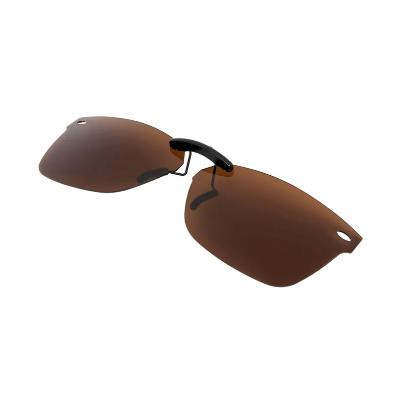 Custom Polarized Clip On Sunglasses For RayBan RB5228 (55mm) 55-17-140 55x17 (Bronze Brown) - Image 2