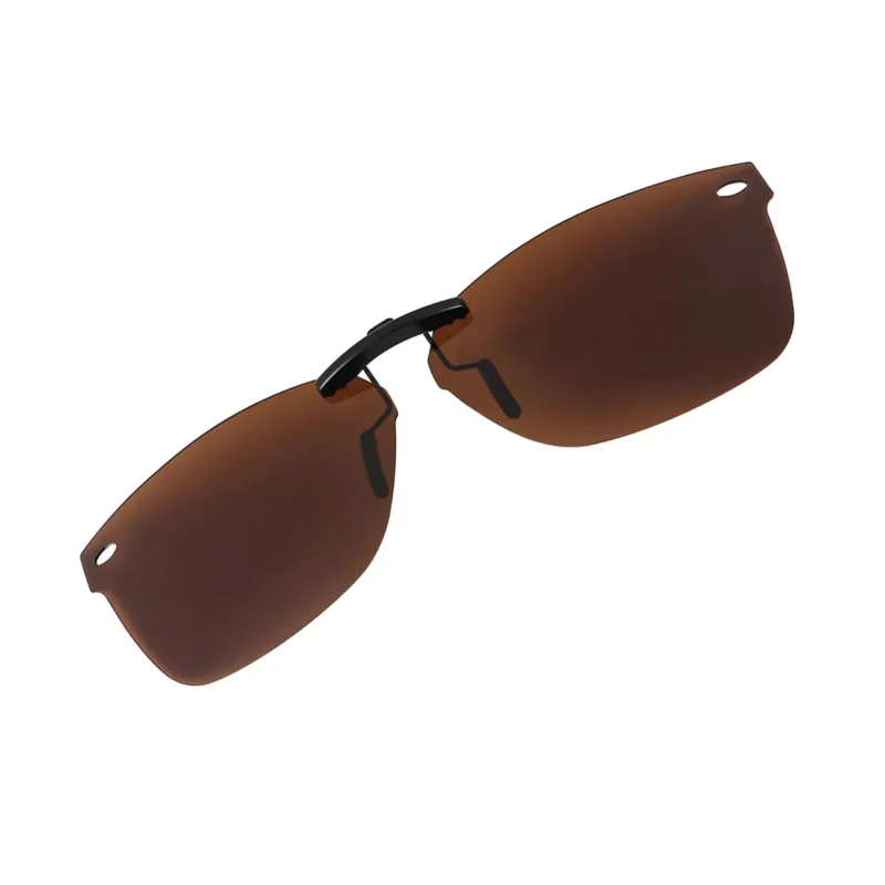 Custom Polarized Clip On Sunglasses For RayBan RB5228 (55mm) 55-17-140 55x17 (Bronze Brown) - Image 3