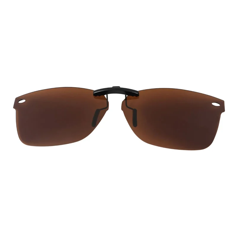 Custom Polarized Clip On Sunglasses For RayBan RB5228 (55mm) 55-17-140 55x17 (Bronze Brown)