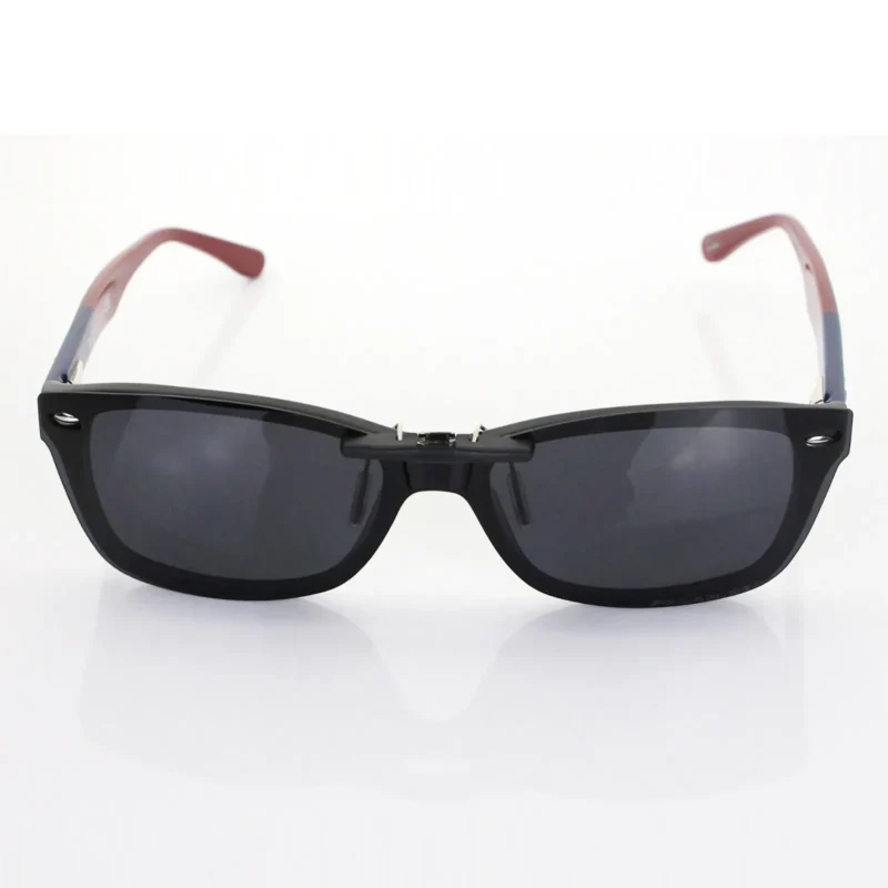 Custom Polarized Clip On Sunglasses  For RayBan RB5228 (55mm) 55-17-140 55x17 (Black Color) - Image 7