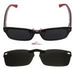 Custom Polarized Clip On Sunglasses For RayBan RB5206 (54mm) 54-18-145 54x18 (Black Color)