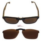 Custom Polarized Clip On Sunglasses For RayBan RB5279 (55mm) 55-18-145 55x18 (Bronze Brown)