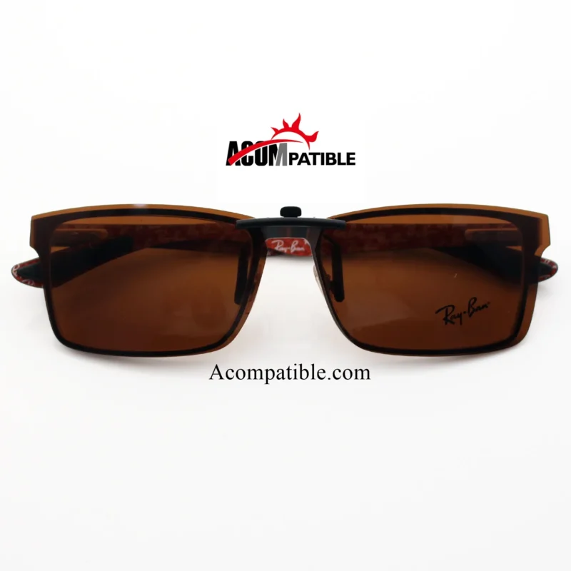 Custom Polarized Clip On Sunglasses For RayBan RB8415 (55mm) 55-17-145 55x17 (Bronze Brown) - Image 3