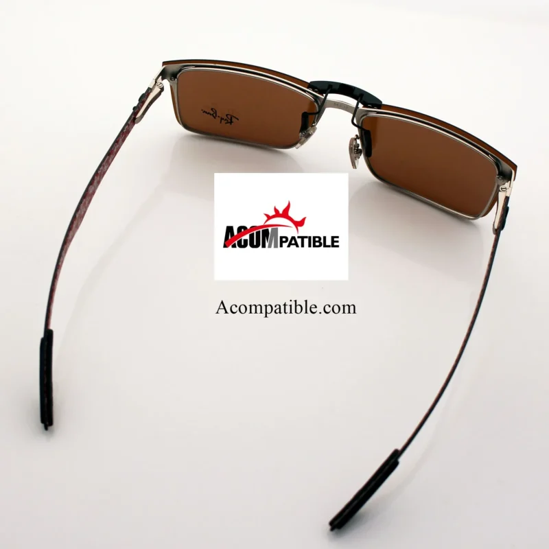 Custom Polarized Clip On Sunglasses For RayBan RB8415 (55mm) 55-17-145 55x17 (Bronze Brown) - Image 4