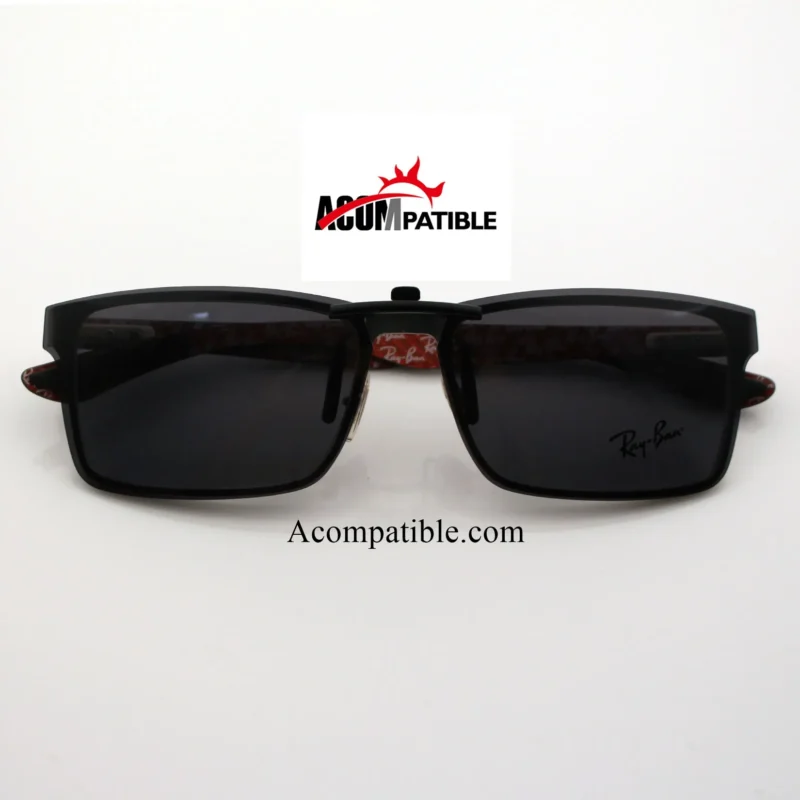 Custom Polarized Clip On Sunglasses For RayBan RB8415 (55mm) 55-17-145 55x17 (Black Color) - Image 3