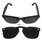 Custom Polarized Clip On Sunglasses For RayBan Wayfarer RB5121 (47mm) 47-22-145 47x22 (Black)