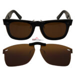 Custom Polarized Clip on Sunglasses For RayBan Wayfarer RB5121 (50mm) 50-22-150 (Bronze Brown)