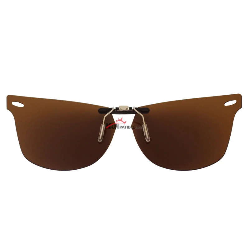 Custom Polarized Clip On Sunglasses For RayBan RB7034 (50mm) 50-19-150 50x19 (Bronze Brown) - Image 3