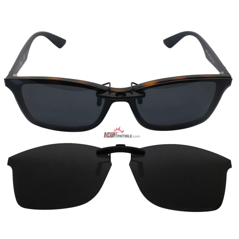 Custom Polarized Clip On Sunglasses For RayBan RB7047 (54mm) 54-17-140 54x17 (Black Color) - Image 4