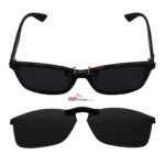 Custom Polarized  Clip On Sunglasses For RayBan RB7047 (56mm) 56-17-145 (Black Color)