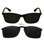 Custom Polarized Metal Clip On Sunglasses For RayBan RB7047 (56mm) 56-17-145 56x17 (Black Color)