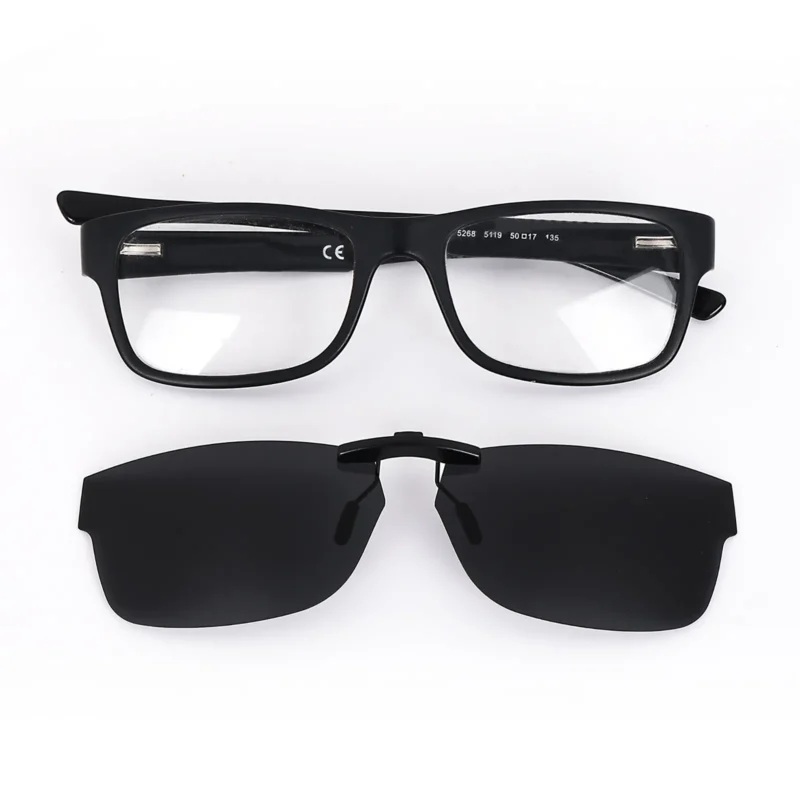 Custom Polarized Clip On Sunglasses For Ray-Ban RB5268 (50mm) 50-17-135 50x17 (Black Color) - Image 3