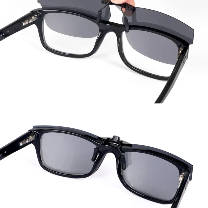 Custom Polarized Clip On Sunglasses For Ray-Ban RB5268 (50mm) 50-17-135 50x17 (Black Color) - Image 6