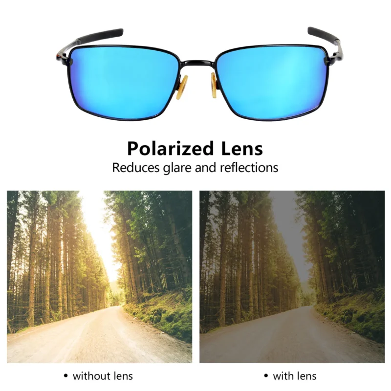 Polarized Replacement Lenses For Oakley Square Wire II New (2014) (Ice Blue Mirror) - Image 3