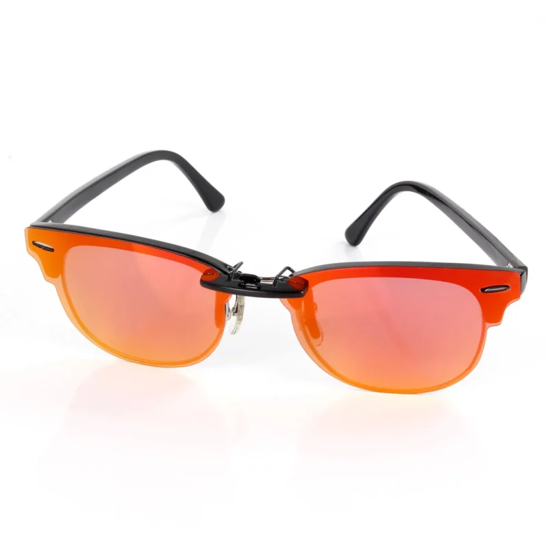 Custom Polarized Clip on Sunglasses For RayBan CLUBMASTER RB5154 49x21 (Fire Red) - Image 3