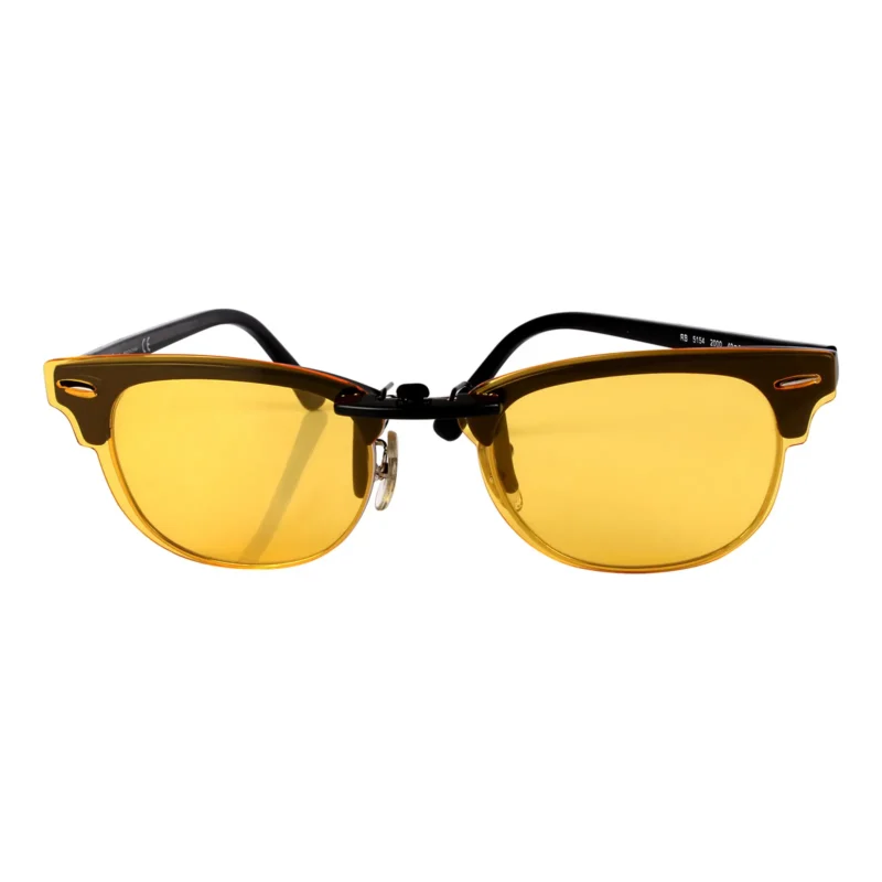 Custom Polarized Clip on Sunglasses For RayBan CLUBMASTER RB5154 49x21 (Yellow) - Night Vision - Image 3