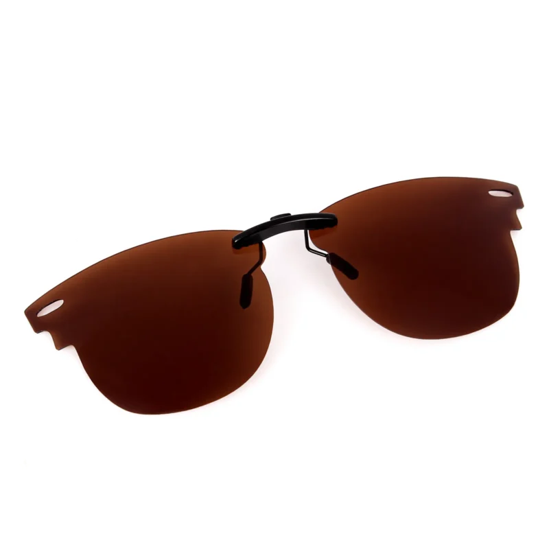 Custom Polarized Clip on Sunglasses For RayBan CLUBMASTER RB3016 (RX3016) 51x21 (Brown) - Image 2