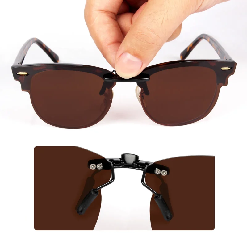 Custom Polarized Clip on Sunglasses For RayBan CLUBMASTER RB3016 (RX3016) 51x21 (Brown) - Image 3