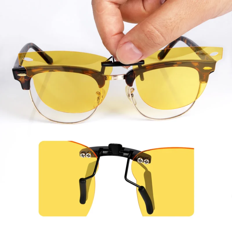 Custom Polarized Clip on Sunglasses For RayBan CLUBMASTER RB3016 (RX3016) 51x21 (Yellow) - Night Vision - Image 3