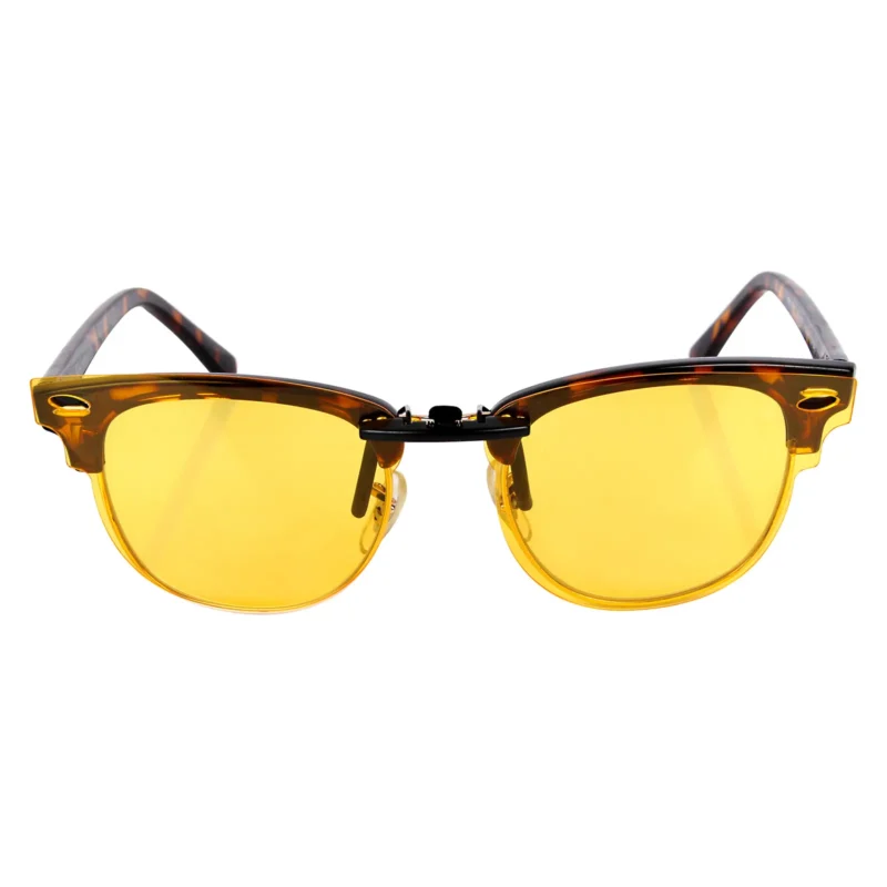 Custom Polarized Clip on Sunglasses For RayBan CLUBMASTER RB3016 (RX3016) 51x21 (Yellow) - Night Vision - Image 4