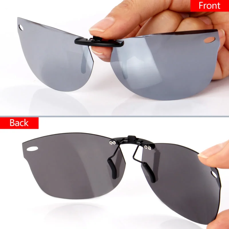 Custom Polarized Clip on Sunglasses For RayBan WAYFARER RB5184 (RX5184) 52-18-145 (Silver) - Image 3